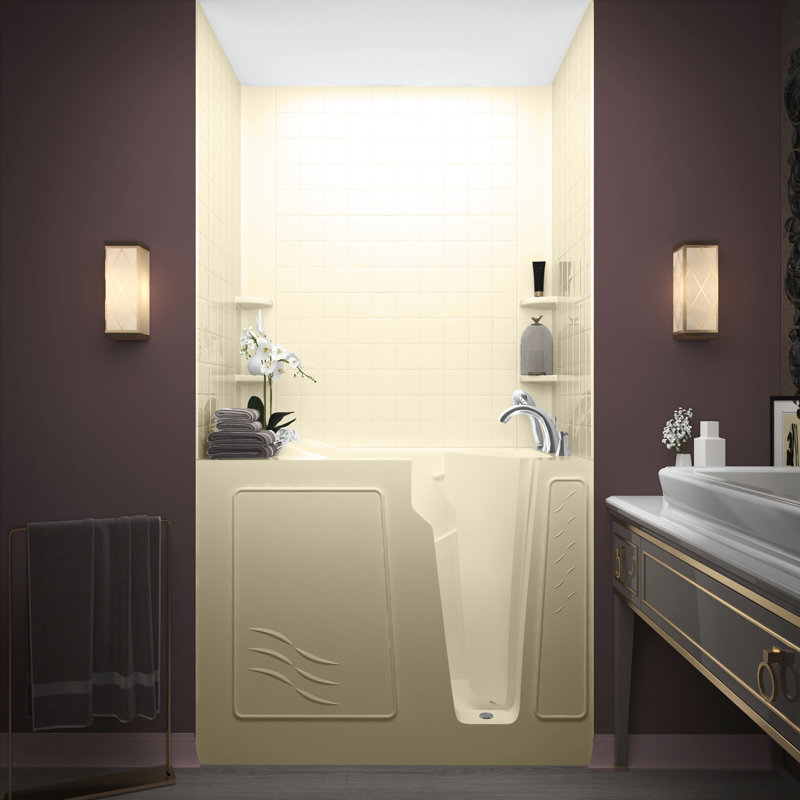Flagstaff 52" x 29" Walk in Air Bathtub, Biscuit, Right