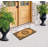 Albertina Natural Coir and PVC backing Hand Crafted by Artisans Geneva Monogrammed Floral Entry Doormat 24" x 39"-2060556765
