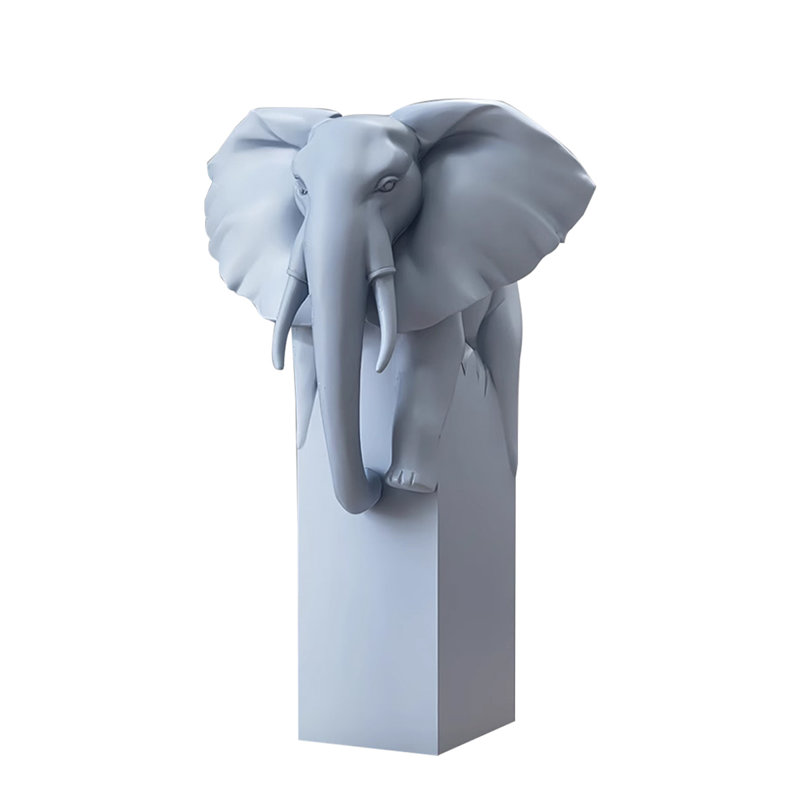 Modern Minimalist Elephant Resin Decoration Item, Blue