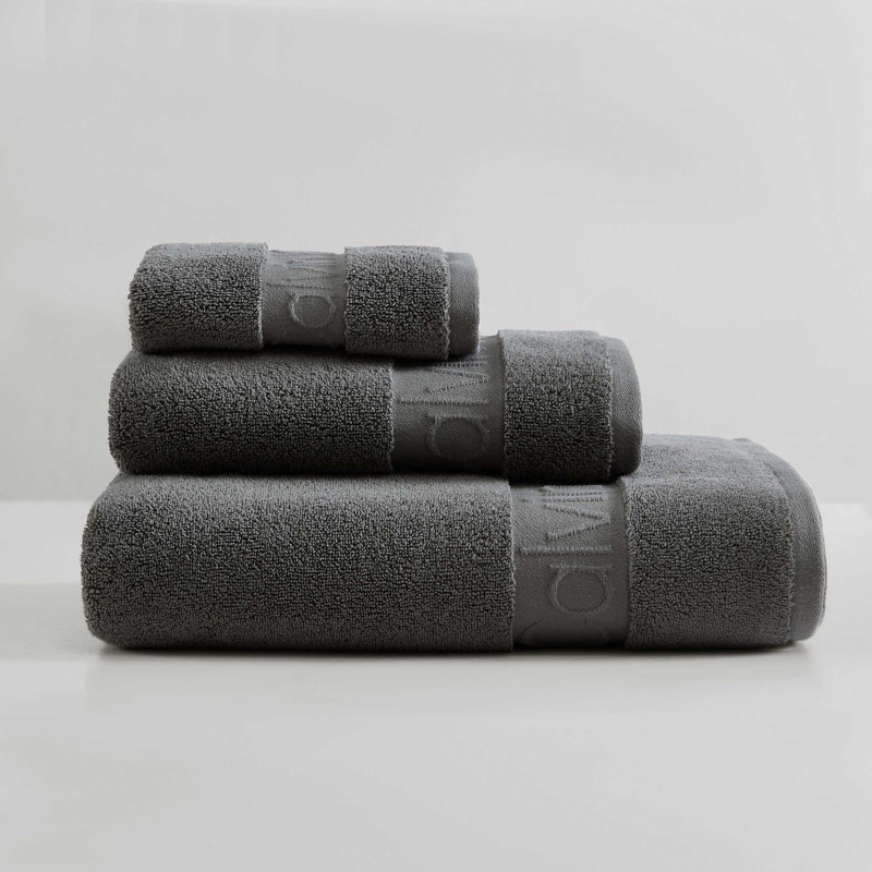 Calvin Klein Iconic Cotton Solid 3 Piece Towel Set, Gris