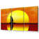 Boat Sailing In The Sunset Canvas 3 Panel Set