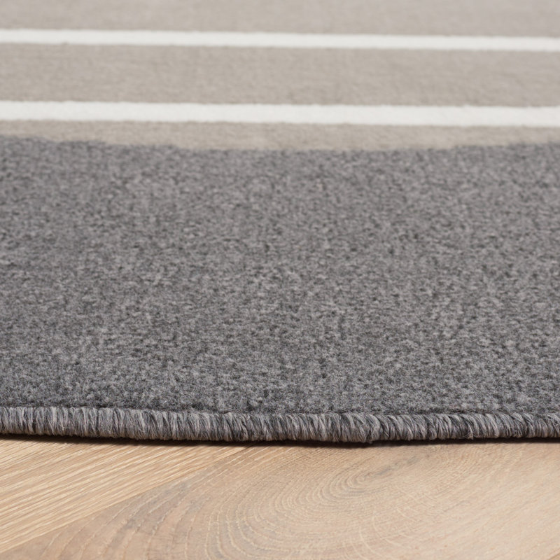 Nagelly Performance Striped Rug, Round 6'7"