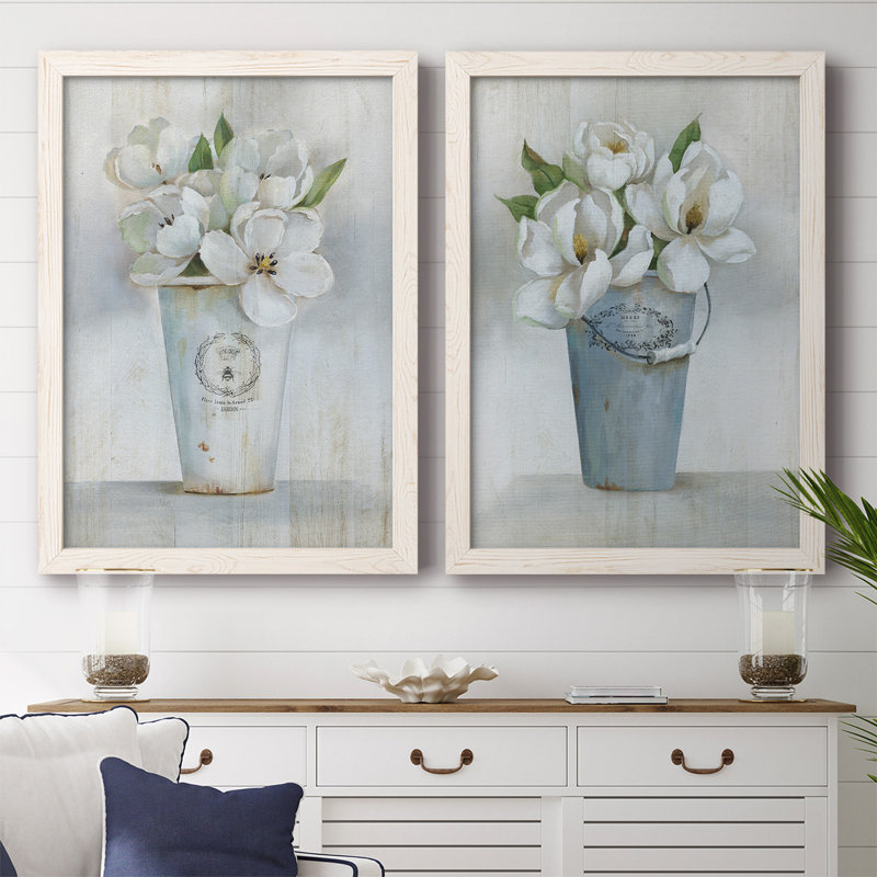 Fleuriste Francais I-Premium, toile encadrée - prête à être accrochée, Blanc, H 27,5 po x l 75 po x P 1,5 po