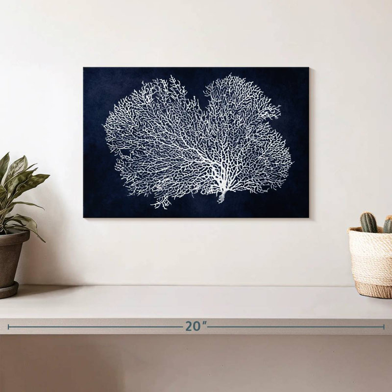 Sea Fan On Indigo Blue II, H 8 po x l 12 po
