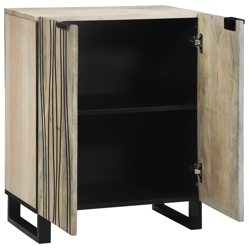 60cm Solid Wood Sideboard, White