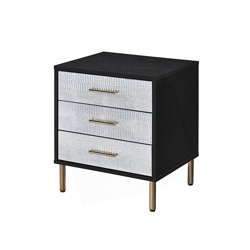 Accent Table, 3 Drawer Nightstand, End Table