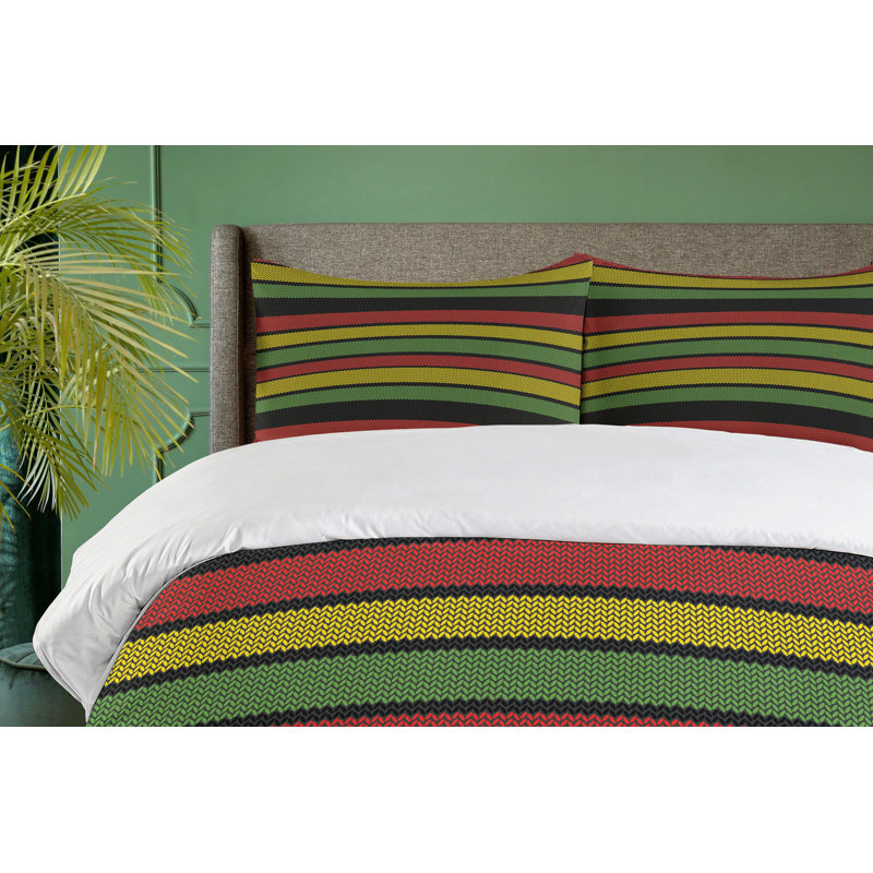 King Size Multicolor Knitted Effect Duvet Cover Set