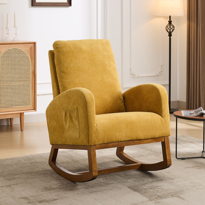Chaise berçante Vennie, Polyester moutarde