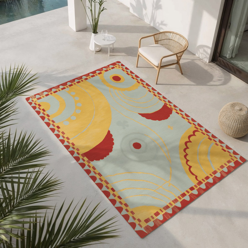 Witty Streak Indoor And Outdoor Area Rug, Rectangle 9' x 12'