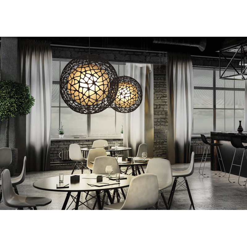 Cuc Me 1 - Light Chandelier, 25.5" H x 25.5" W x 25.5" D, Brown
