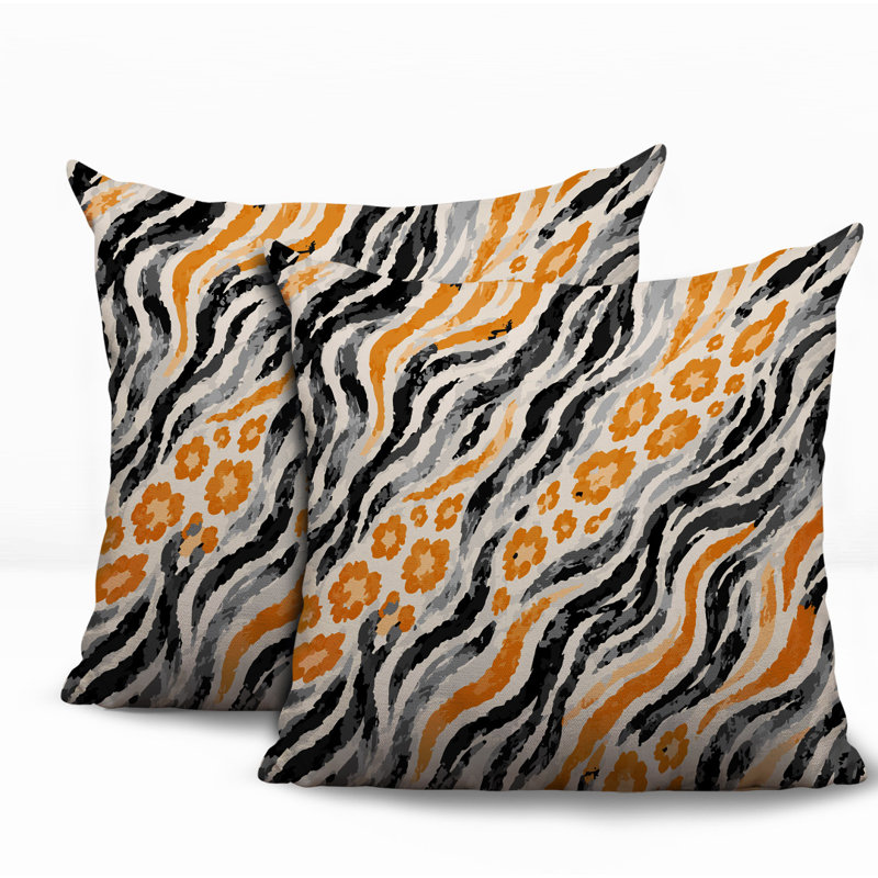 Oreiller réversible intérieur / extérieur Blaine, 20x20, Orange