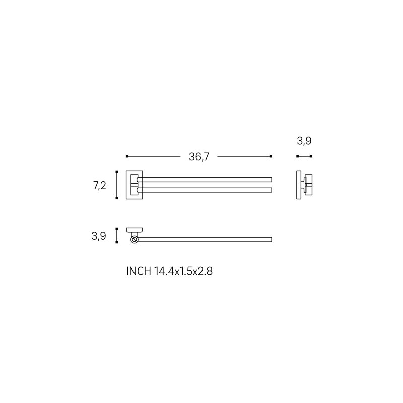 NEXT 36.7cm Wall Towel Bar, Chrome
