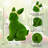 Flocked Green Easter Bunny Table Decor Set