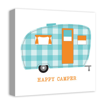 " Happy Camper Teal And Orange "