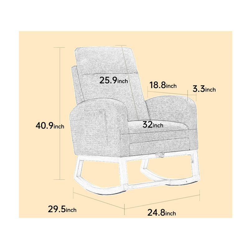 Chaise berçante avec repose-pieds, Vert