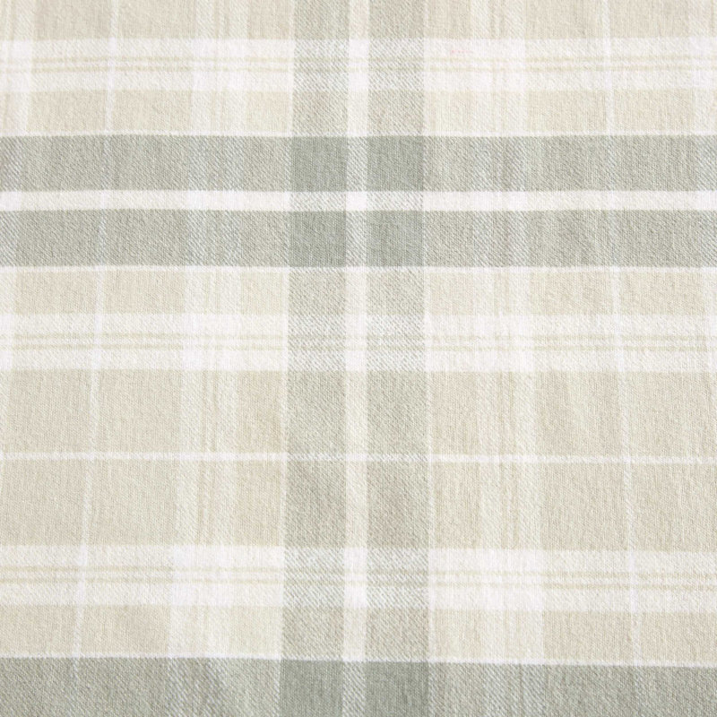 Brushed Cotton Flannel Sheet Set, Twin Sheet Set with 1 Pillowcase, Mulholland Plaid Green