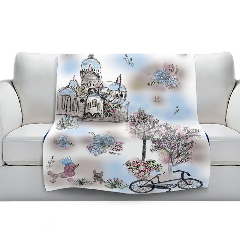 Couverture sherpa poodles doux french, l 51 po x L 60 po