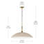 Luminaire suspendu 1 lumière 24,25 po Delarosa en grège et bronze champagne-131043078-131043079