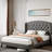 King Size Bed Frame, Velvet Upholstered Platform Bed Frame With Button Tufted Headboard-43495347-43495340