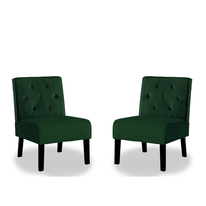 Fauteuil d'appoint 53 po 2 pièces Reese, Velours vert