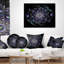 Coussin décoratif à imprimé floral bleu et noir-29598007-29598011