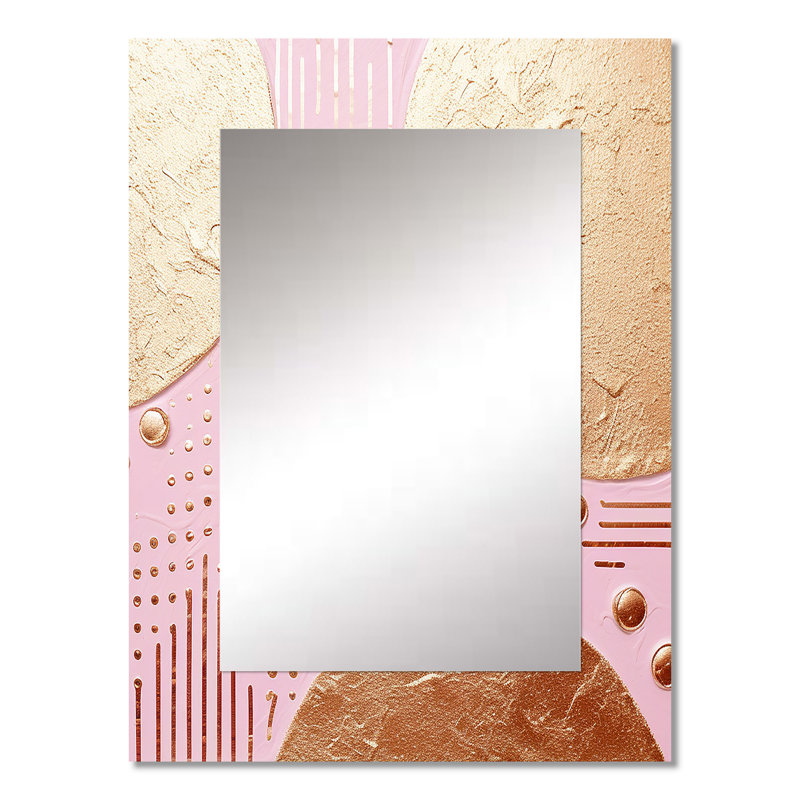 Golden Full Moon Glam Simplicity - miroir mural décoratif géométrique, miroir moderne, impression d'art en métal