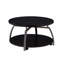 Table basse Salar 35 pouces, 1 tablette, plateau noir grisâtre, pieds en métal gris Salar