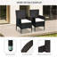 Outsunny 2 PCS Rattan Wicker Dining Chairs with Cushions and Anti-Slip Foot, Patio Stackable Chairs Set for Backyard, Garden, Lawn, Dark Coffee