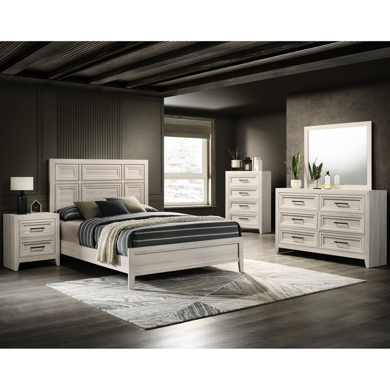 Cadre de lit grand lit blanc antique, style contemporain, panneau encastré, matériau en bois, chambre à coucher, panneau requis en blanc, mobilier de chambre à coucher, design, nécessaire