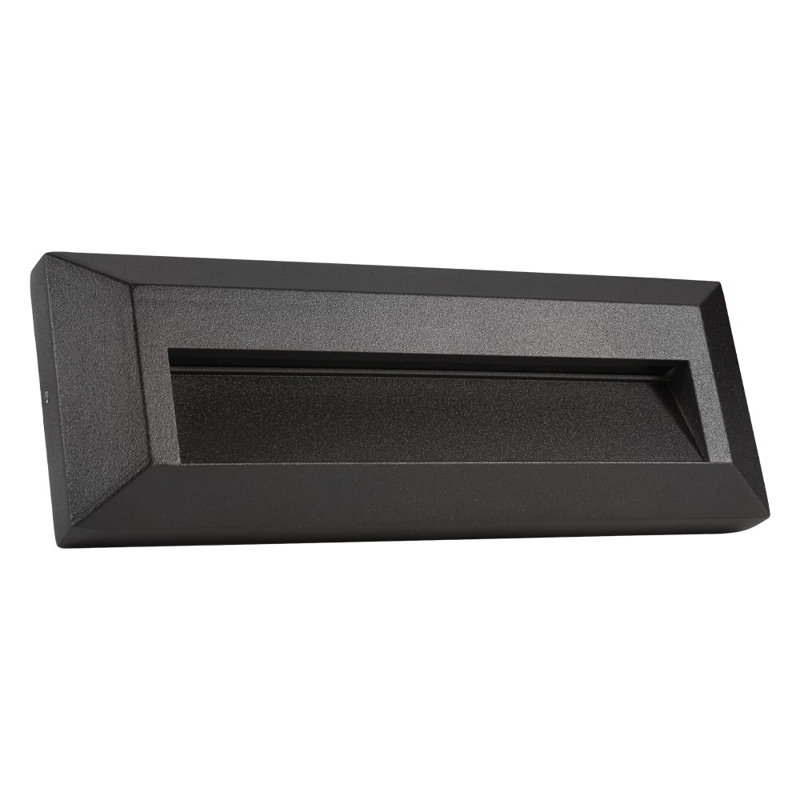 STA04 Brown Low Voltage Hardwired LED Step Light, Black