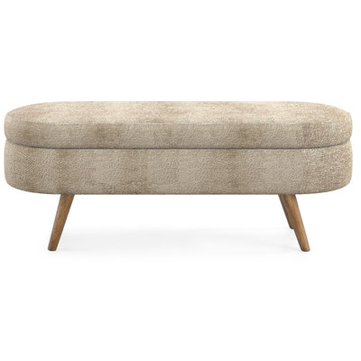 Faringdon Oval Storage Ottoman with Rubber Wood Legs