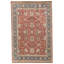 Hand Knotted Wool Area Rug in Red And Navy