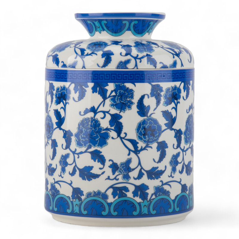 Boîte à mouchoirs en porcelaine bleue / blanche