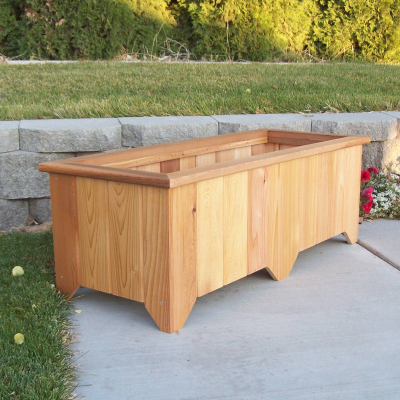 Cainsville Handmade Wood Planter Box, 17" H x 50" W x 20" D, Cedar Stain