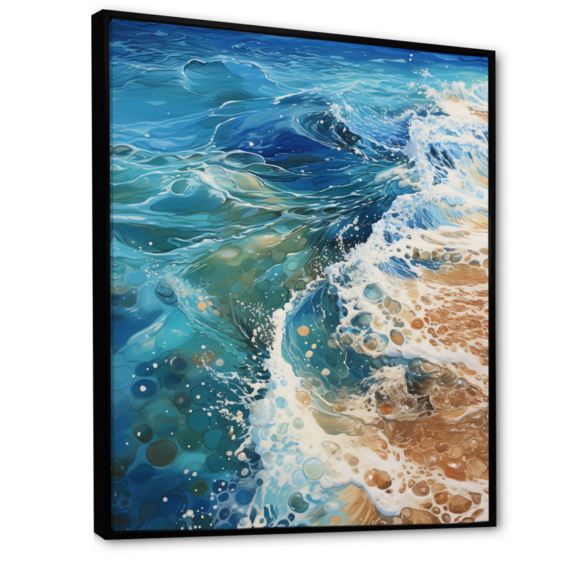 Whiteley Beach, Oceanic Rhythms, impression sur toile, H 32 po x l 24 po x P 1 po, Cadre flottant noir