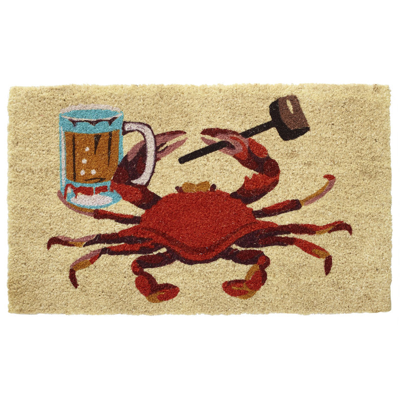 Crab with Beer Stein Outdoor Doormat