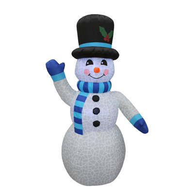 6 Foot Tall Lighted Christmas Inflatable Snowman with Scarf and Multi Color LED Indoor / Outdoor Holiday Blow Up Yard Garden Decoration