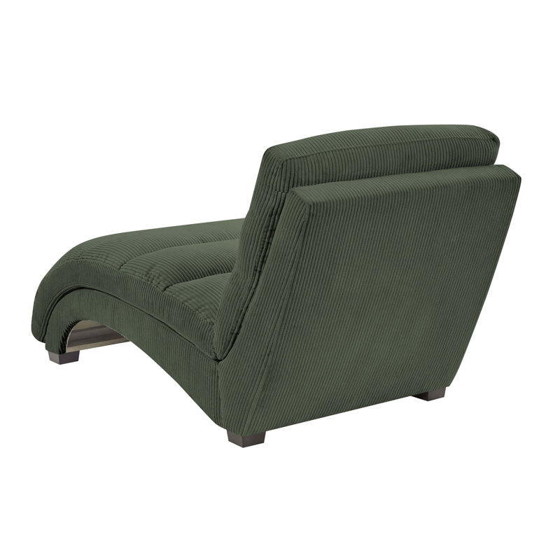 Chaise longue rembourrée Danbury, Velours côtelé gris foncé
