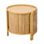 Table basse rotative moderne avec rotin et rangement caché, parfaite pour les espaces de vie confortables et organisés