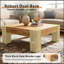 Table basse en bois massif avec texture naturelle pour une utilisation nordique ou wabi-sabi pratique-997441584