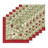 Liljan Baies de houx Napkins - Red & Green - 19" x 19"