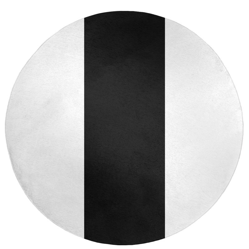 Tapis à rayures en poly-noir oakland, Rond 5 pi