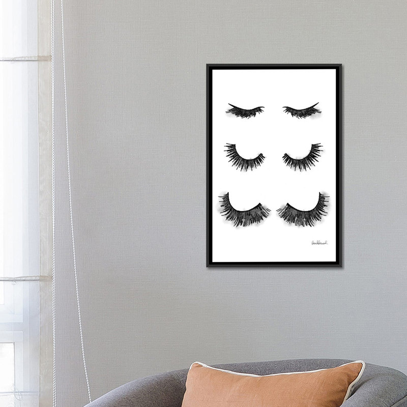 «Lash Set», reproduction sur toile, H 26 po x l 18 po x P 1,5 po, Toile avec cadre noir, Pas de tapis