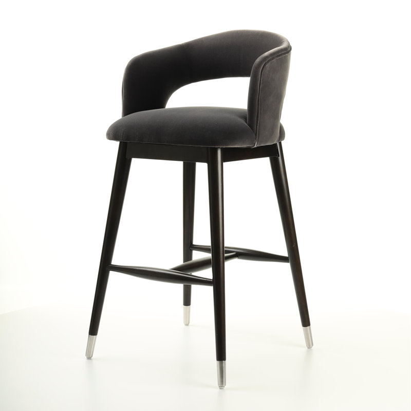 Delsur Upholstered Counter Stool with Solid Wood Frame