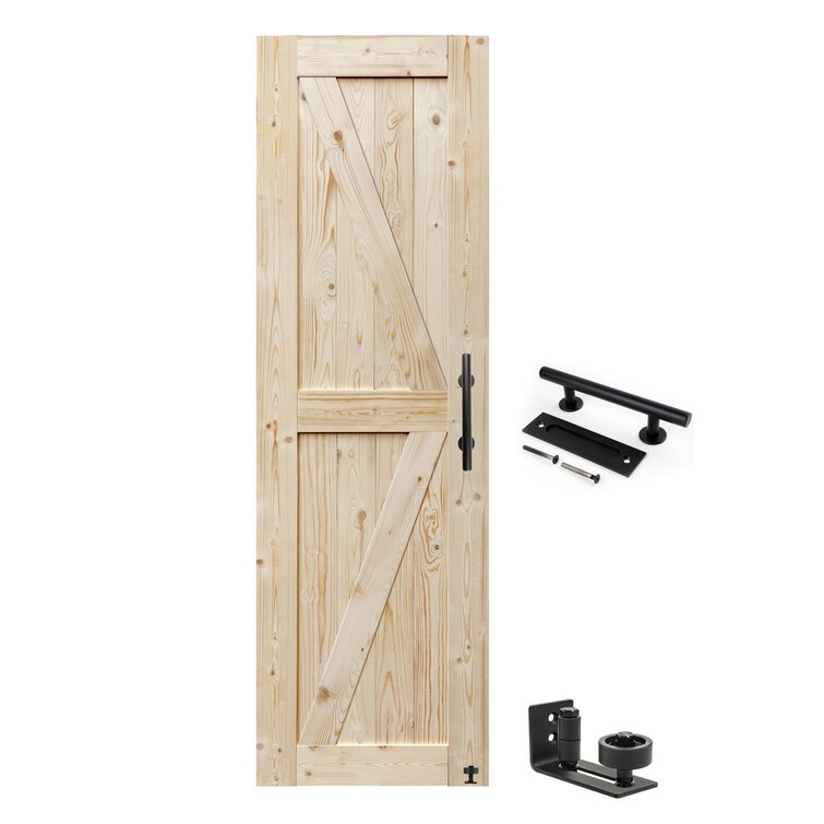 Barn Door, 20-60in Unfinished British Brace Barn Door/Country Style/Solid Wood/Sliding Door/Durable
