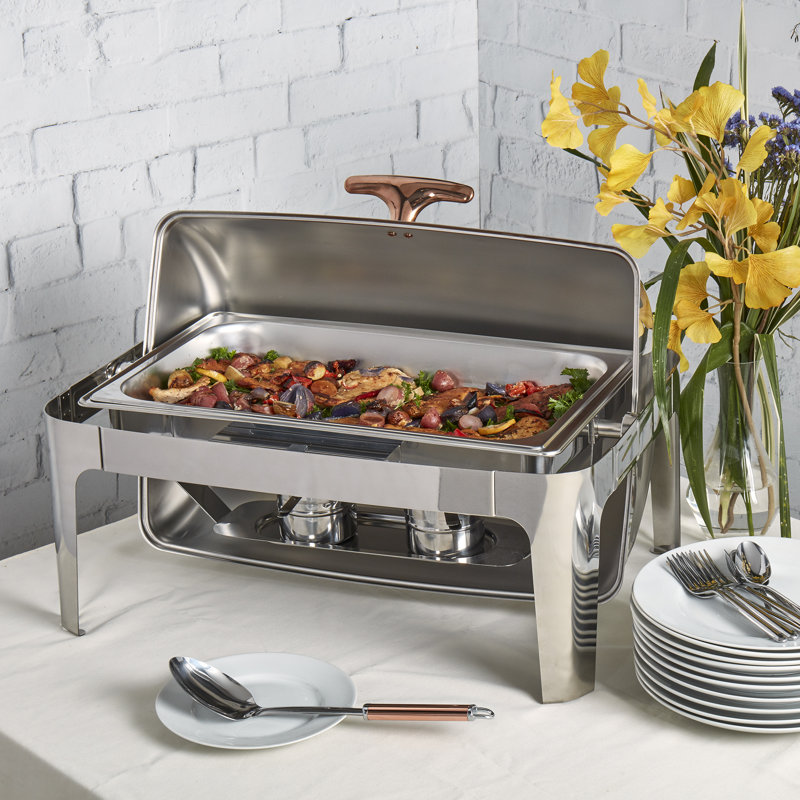 Celebrations 9.5 Qt. Rectangular Stainless Steel Chafing Dish 5 Piece