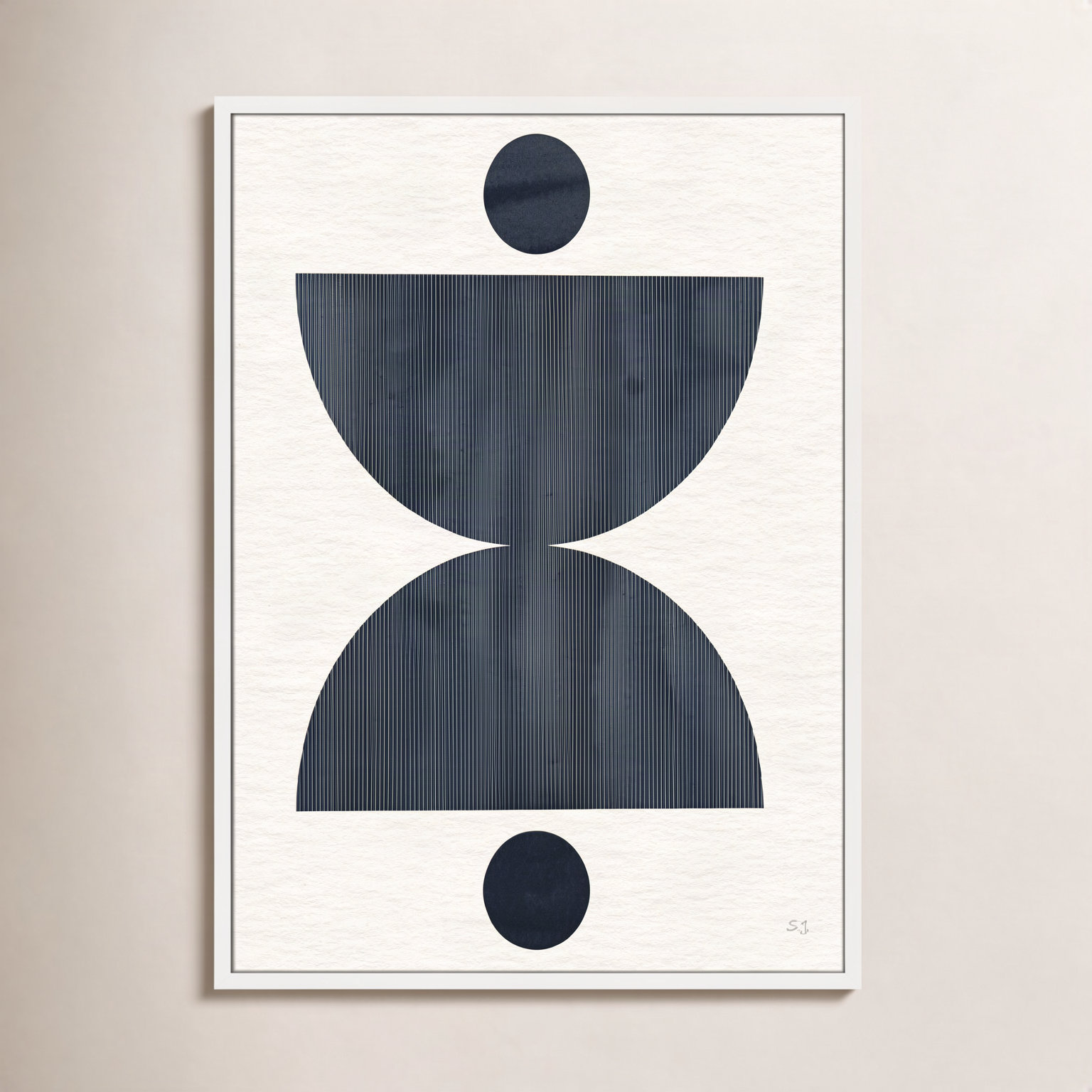Eclipse II Print by Susan Jill, 35.5" H x 25.5" W x 0.75" D, Satin White Framed