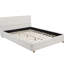 Grand lit plateforme à profil bas avec revêtement en polaire douce et grille - tête de lit, cadre pour chambre à coucher, bois franc d'ingénierie, cadre de chambre à coucher moderne à assembler requis, contreplaqué,