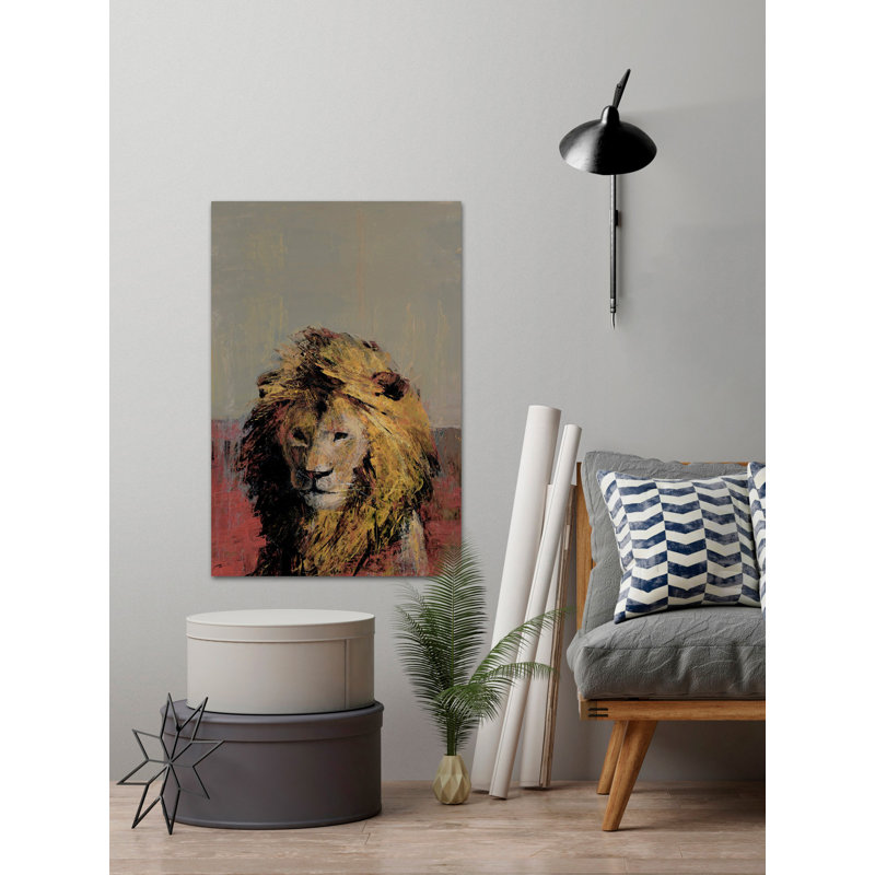 «Bonjour Lion», reproduction sur toile tendue, H 12 po x l 8 po x P 1,5 po