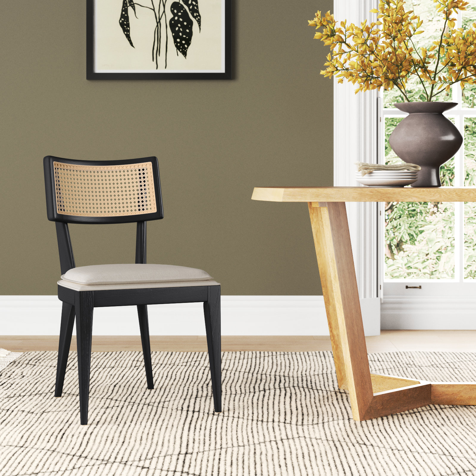 Octavia Dining Chair, Brushed Ebony